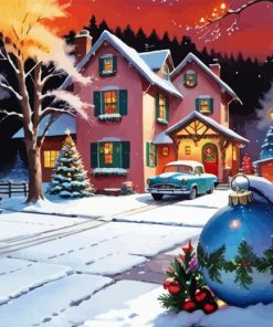 Christmas Evening Village Paint By Number