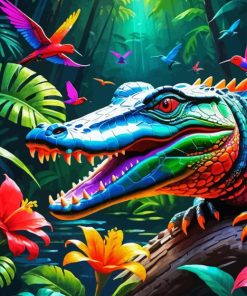 Colorful Alligator Paint By Number