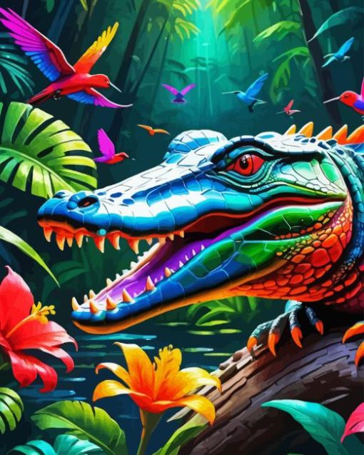 Colorful Alligator Paint By Number