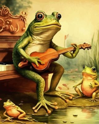 Frog Playing Guitar Paint By Number