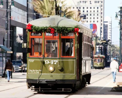 Green Tram New Orleans Paint By Number