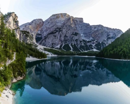 Lake Braies Paint By Number