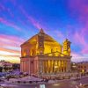 Mosta Dome At Sunset Paint By Number