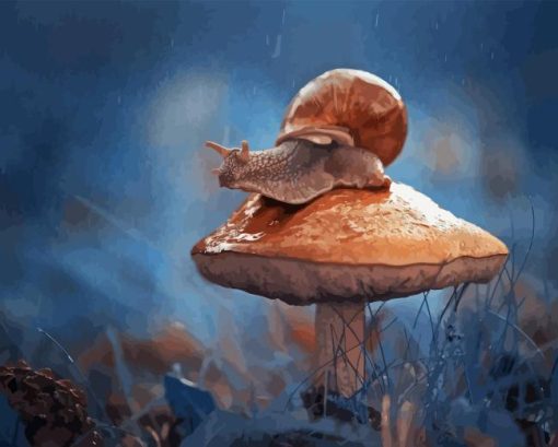 Mushroom And Snail Paint By Numbers