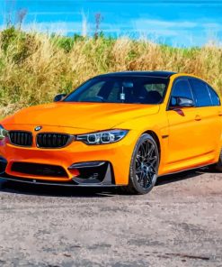 Orange Bmw 3 Car Paint By Number